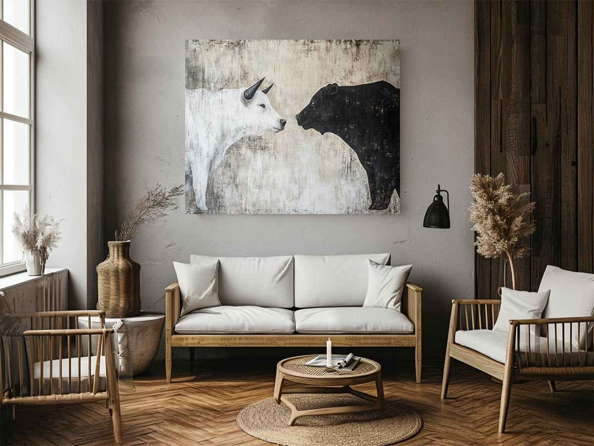 Bear and Bull Painting