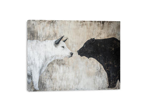 Bear and Bull Canvas Painting
