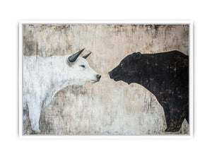 Bear and Bull Canvas Painting