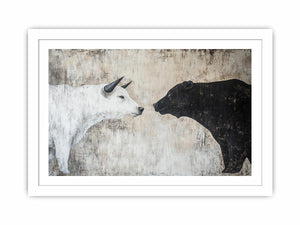 Bear and Bull Canvas Painting