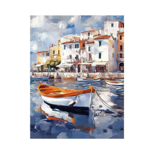 Venice Boat Oil Painting