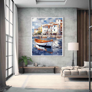 Venice Boat Canvas Painting