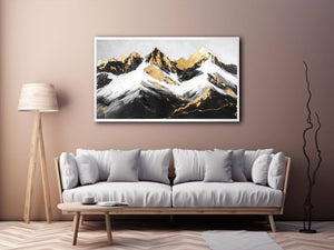 Gold Mountains Canvas Painting