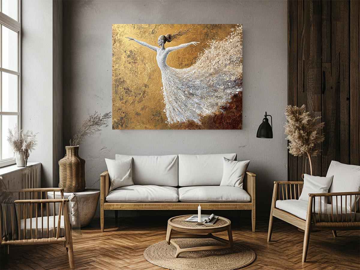 White Ballerina Painting