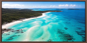 Island turquoise bay canvas art for luxury coastal living room decor.