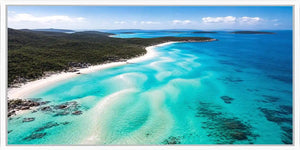 Island turquoise bay canvas art for luxury coastal living room decor.