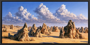 Pinnacles desert canvas art for warm modern living room decor.
