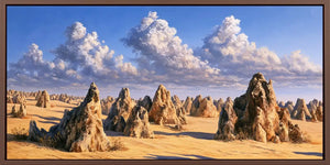 Pinnacles desert canvas art for warm modern living room decor.