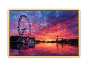 London Eye Sunset Streched canvas