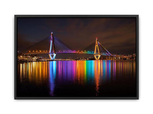 Anzac bridge Syney illuminated at Night Canvas Print
