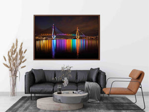 Anzac bridge Syney illuminated at Night Painting