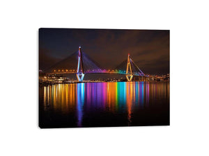 Anzac bridge Syney illuminated at Night Painting