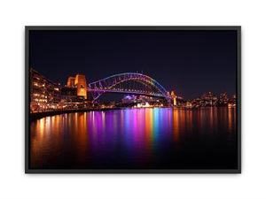 Sydney Harbour Bridge illuminated at Night Canvas Print