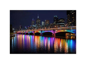 Melbourne Bridge Illuminated at Night