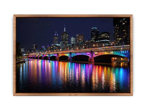 Melbourne Bridge Illuminated at Night Poster