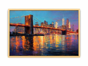 Brooklyn Bridge Twilight Streched canvas