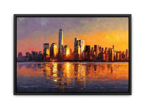 Manhattan Skyline Sunset Canvas Print