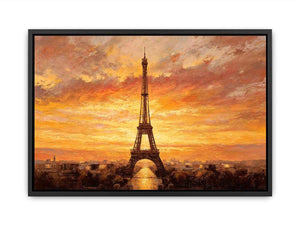 Eiffel Tower Sunset Glow Canvas Print