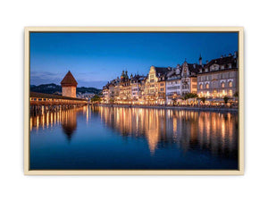 Lucerne Bridge Reflections Art Print