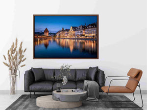 Lucerne Bridge Reflections Painting