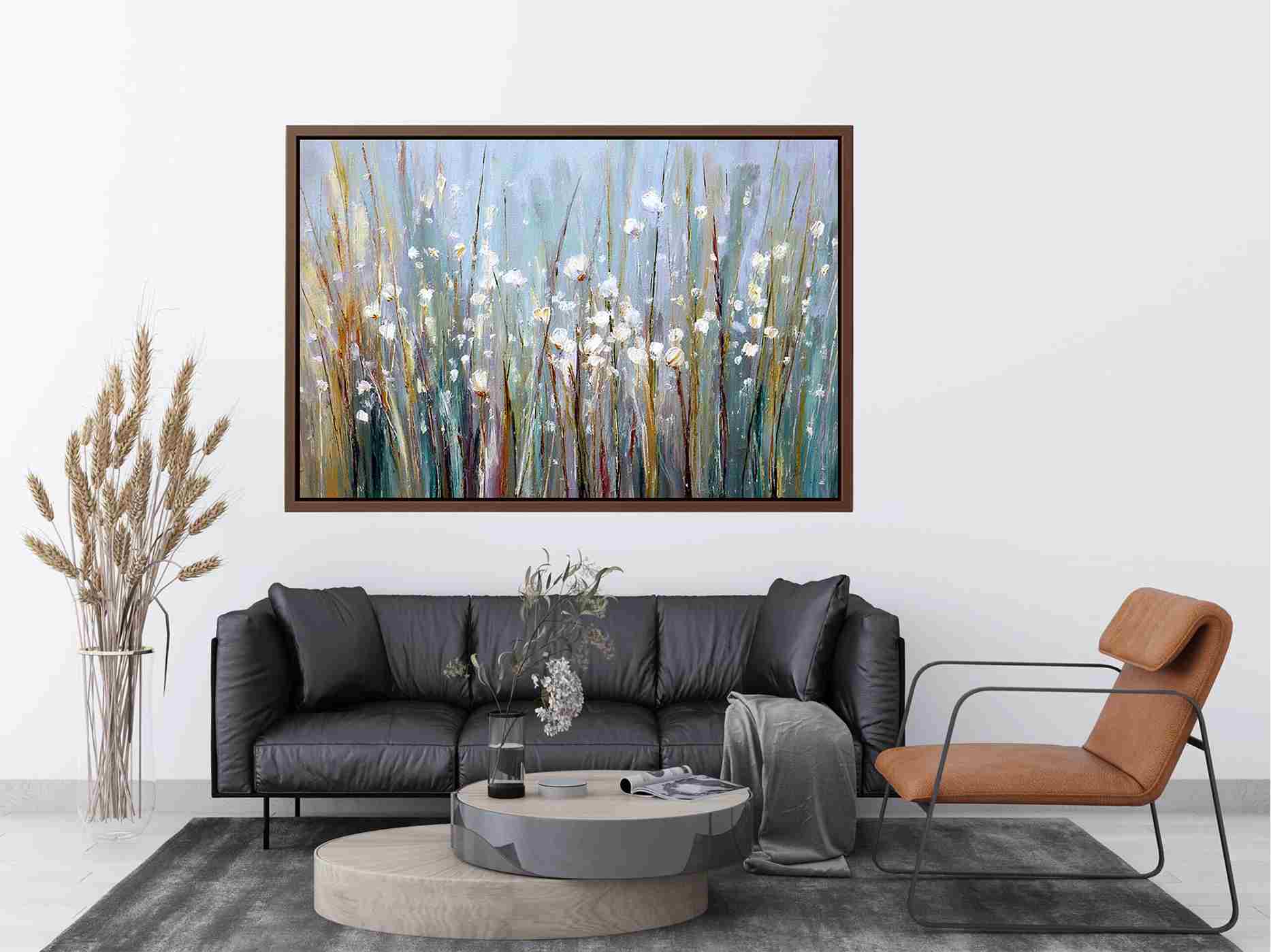 White Flower Modern Art Painting Painting