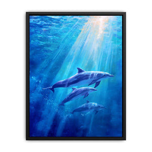 Dolphin Underwater Canvas Print