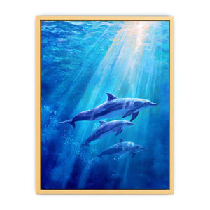 Dolphin Underwater Streched canvas
