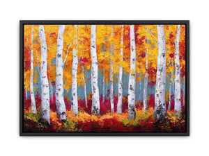 Birchtrees in autumn Poster