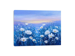 Blue Feild of Dasies Framed Print