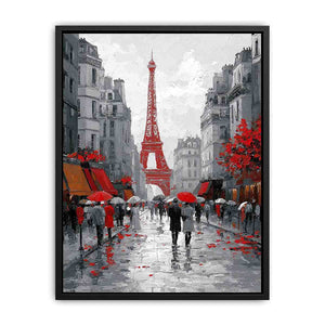 Abstract Paris Romance Canvas Print