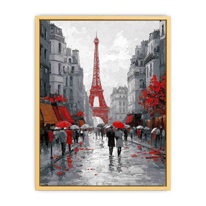 Abstract Paris Romance Streched canvas