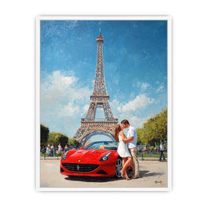 Eiffel Tower Romance Framed Print