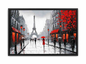 Romantic Paris Street Canvas Print