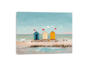 Three beach Huts Framed Print