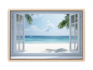 Beach Window Phuket framed Print