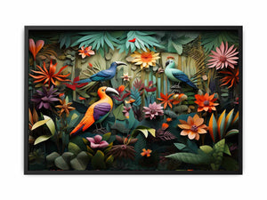 Birds Tropical Art canvas Print
