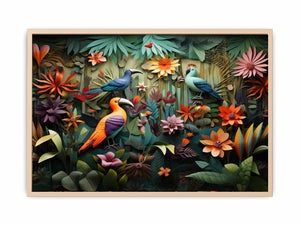 Birds Tropical Art framed Print