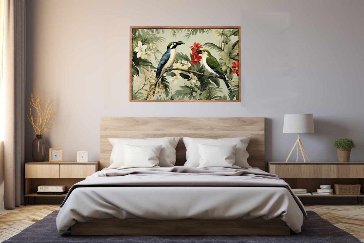 Lily Birds Tropical Wall Art Print