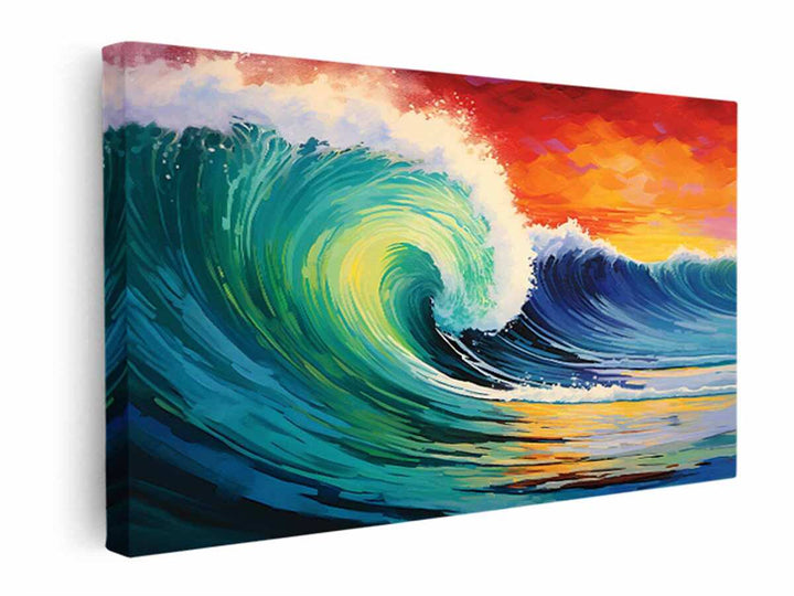 Rainbow Surf Ocean Art  canvas Print