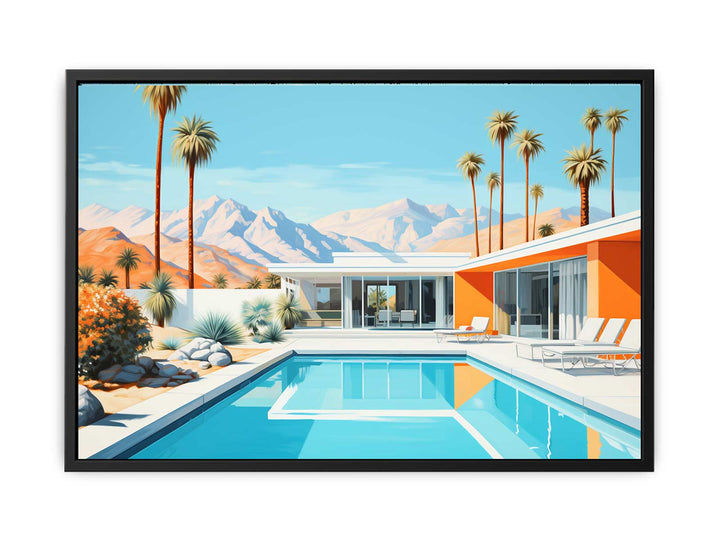 Poolside Villa Art  canvas Print