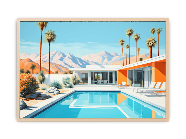 Poolside Villa Art framed Print