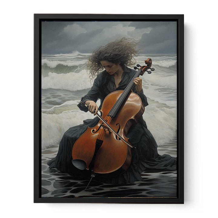 Cello On The Beach  canvas Print
