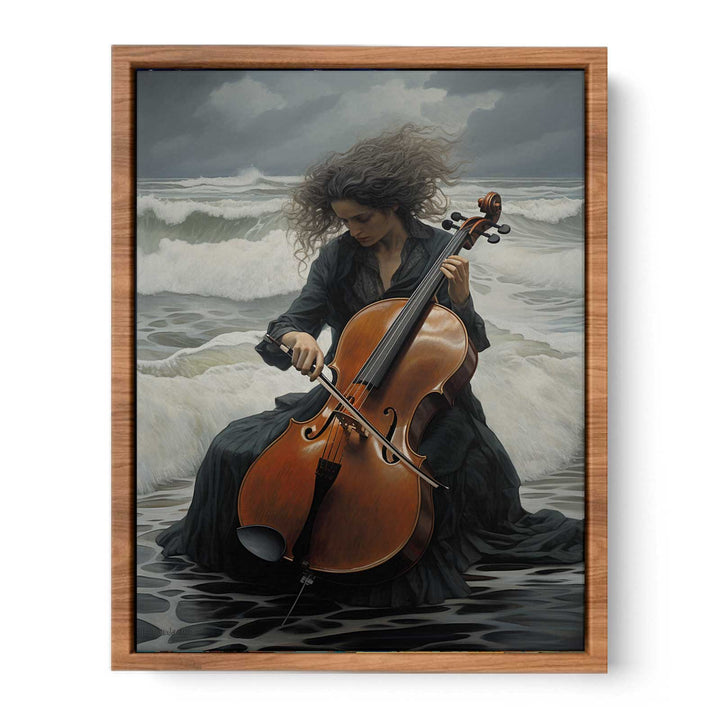 Cello On The Beach  Painting