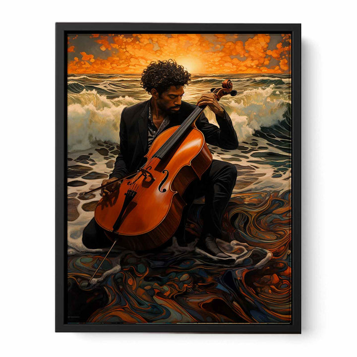 Cello On The Beach 2  canvas Print