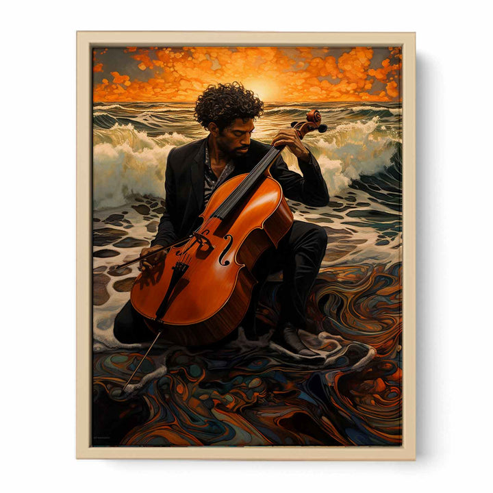 Cello On The Beach 2 framed Print