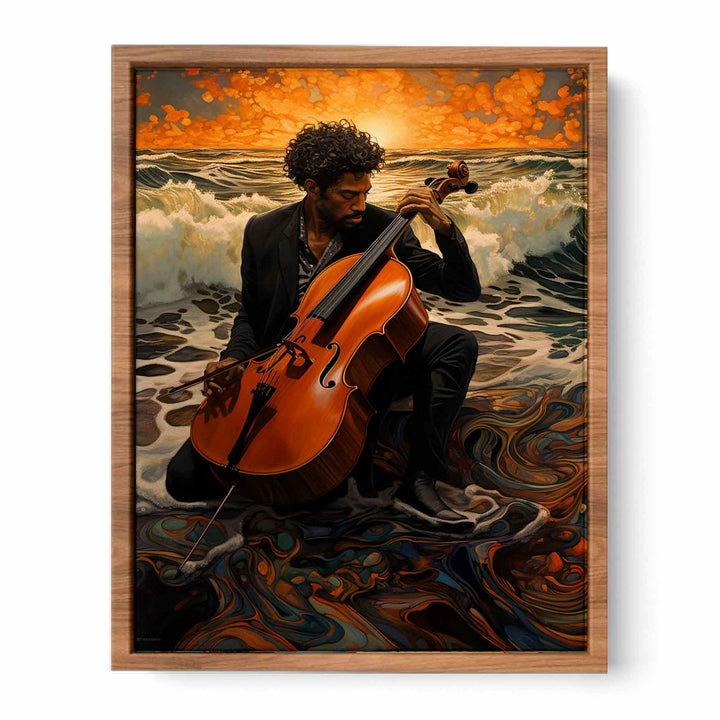Cello On The Beach 2  Painting