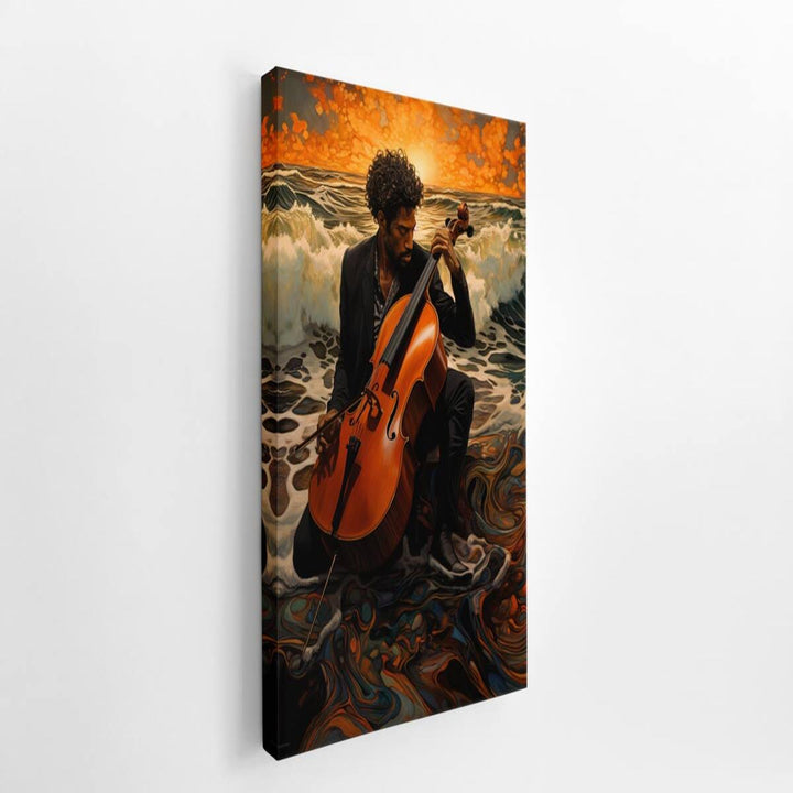 Cello On The Beach 2  canvas Print