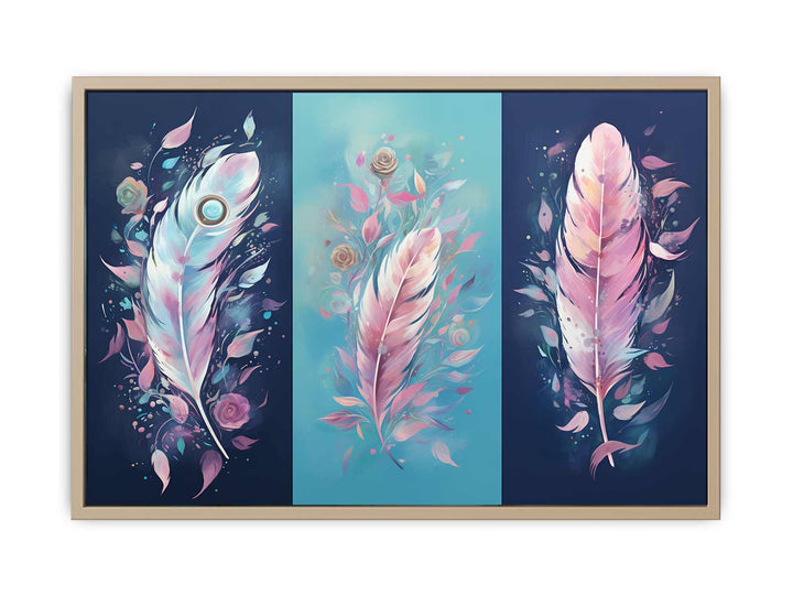 Boho Feathers Art framed Print