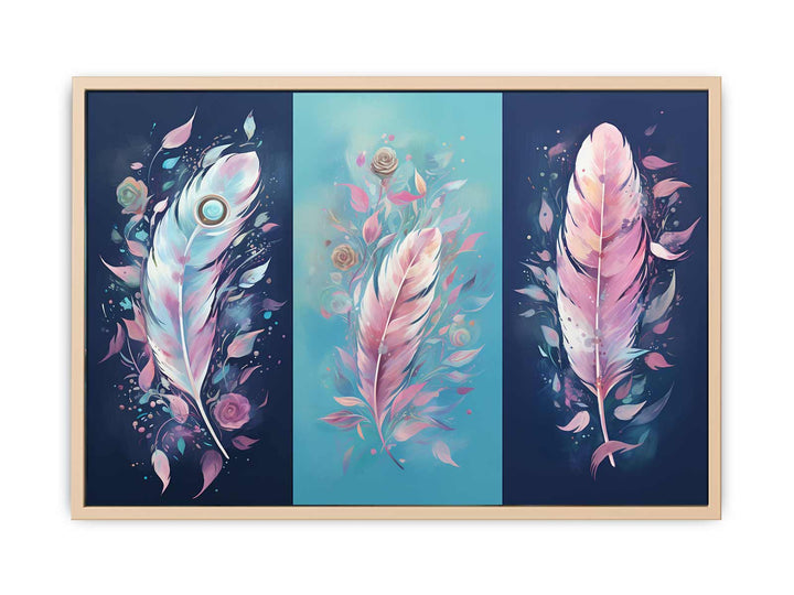 Boho Feathers Art framed Print