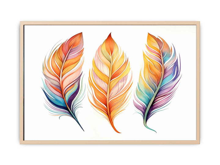 Rainbow Feathers framed Print